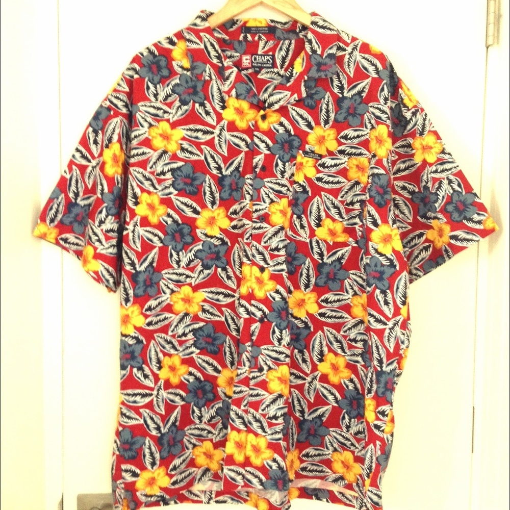 Chaps Ralph Lauren Cotton Hawaiian Shirt Size XXL